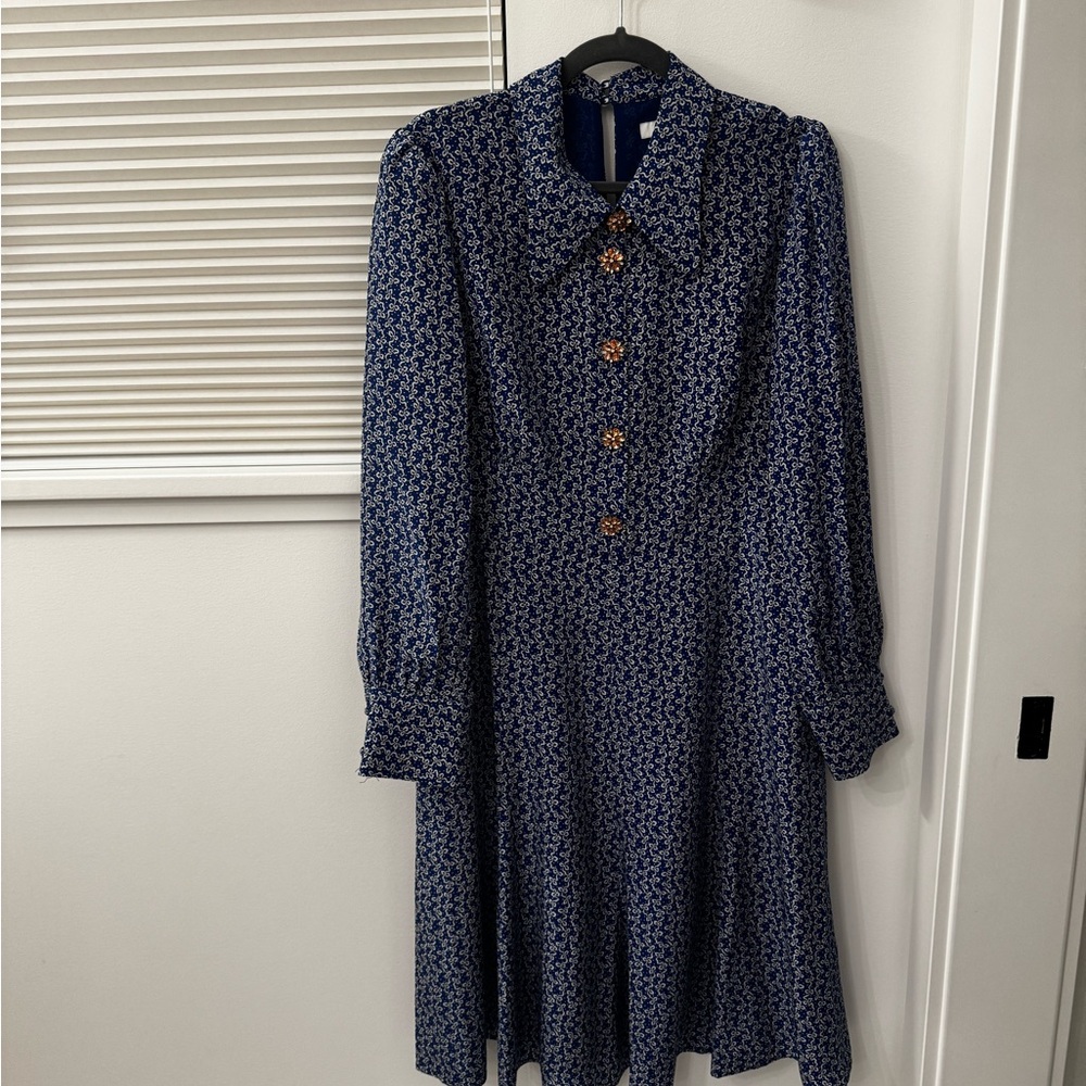 LK Bennett Mathilde Long Sleeve Silk Dress Size 14 - Picture 6 of 13